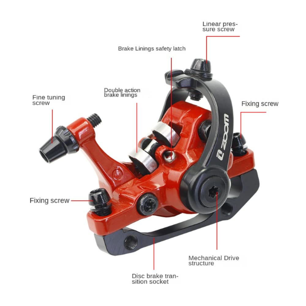 **Zoom DB-680 Bilateral Caliper Disc Brake Set - Dual Piston Alloy Mountain Bike Brakes with Cable Line Pulling - Perfect for Trail Riding, Commuting & Off-Road Cycling**