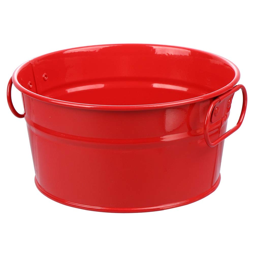 Mini Red Iron Fries Bucket - Food Serving Container for Snacks, Chicken & Ice | Restaurant & Bar Storage