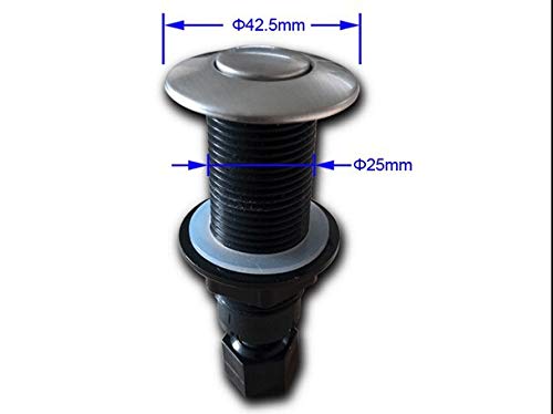 28mm/32mm/34mm Pneumatic Air Switch Button - On/Off Push Control for Bathtub, Spa, Whirlpool & Garbage Disposal - 25S Air Switch (Ideal for Wet Environments & Waterproof Applications)