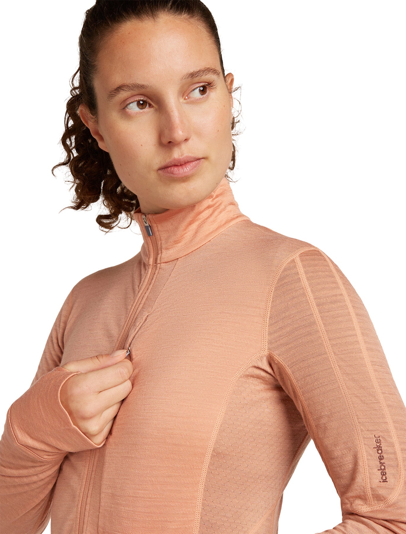 Women's 200 RealFleece Descender Merino Blend Long Sleeve Half Zip Jacket - Warm Fleece Pullover for Hiking, Camping & Outdoor Activities