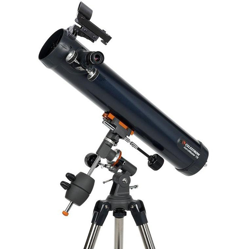 Celestron AstroMaster 76EQ Reflector Telescope for Beginners - 76mm Aperture, Equatorial Mount, Portable Astronomy Telescope for Stargazing, Moon & Planets Observation - Perfect for Adults & Kids Outdoor Night Viewing