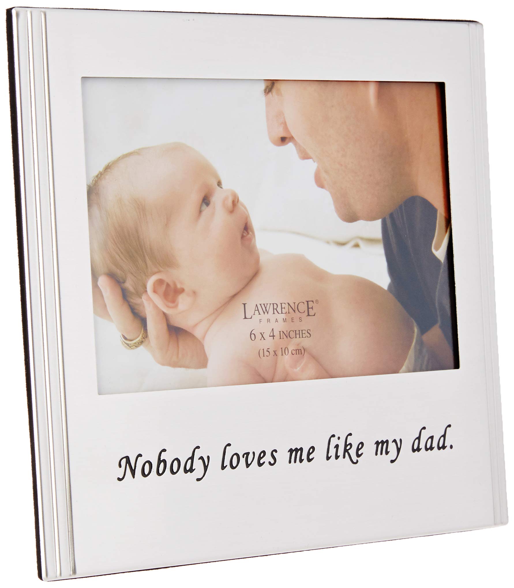 Lawrence Frames Sentiments Collection - Brushed Metal 4x6 Dad Picture Frame - Perfect for Father's Day Gifts, Home Decor & Office Display