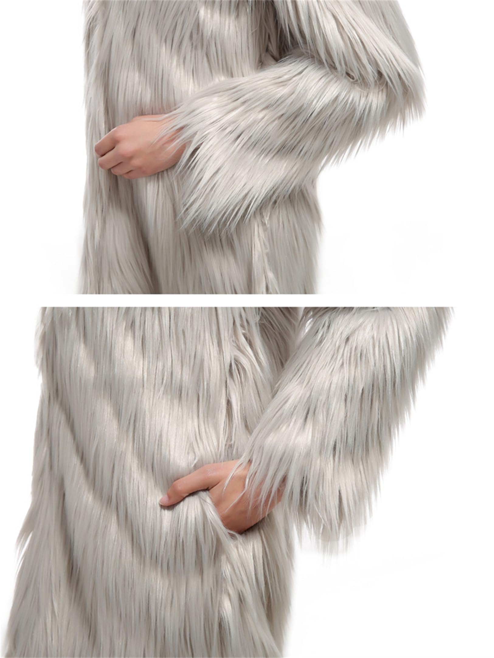 Royal Fluffy Faux Fur Long Jacket - Women's Winter & Spring Warm Overcoat Parka for Cold Weather | Perfect for Outdoor Activities, Travel & Fashion