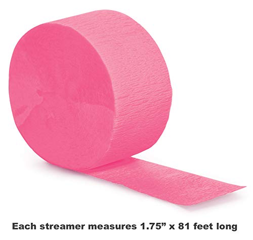 Watermelon Crepe Paper Streamers - 4 Pack Tropical Party Decorations for Summer BBQs, Fruit Themed Birthdays & Luau Parties