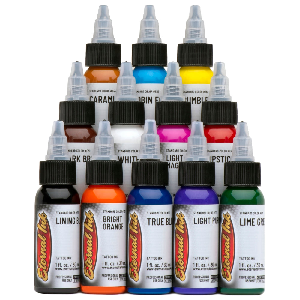 Eternal Ink Sample Set - Premium Tattoo Ink Collection for Artists & Beginners - Perfect for Tattoo Practice, Training & Professional Use