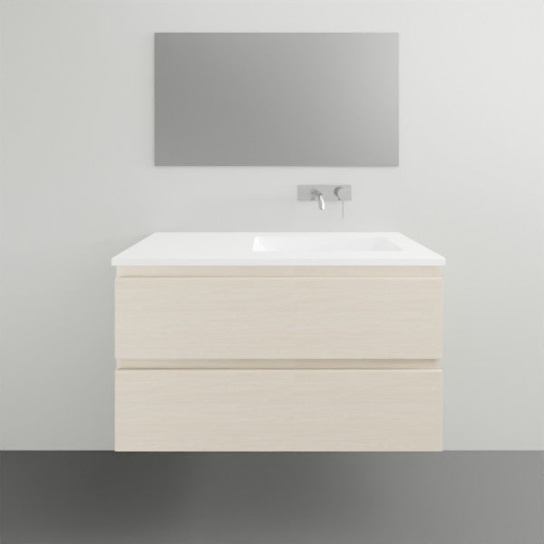 ADP Glacier Lite All Drawer Twin Vanity with Ceramic Top - Modern Bathroom Sink Cabinet for Master Bath & Guest Room - Perfect for Small Space Bathroom Remodel