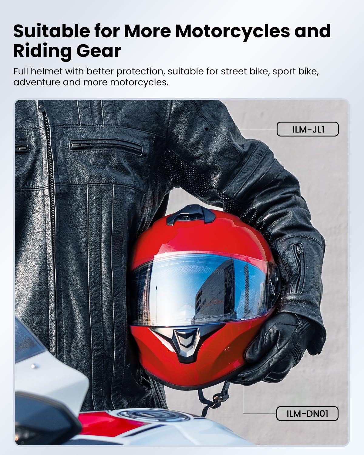 DOT Approved ILM ST-06 Full Face Motorcycle Helmet for Men & Women - Lightweight Street Bike Helmet with Enhanced Air Vents & Free Replacement Visor (Red, Small) - Perfect for Commuting, Racing & Urban Riding