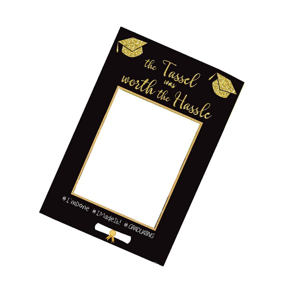 BinaryABC Graduation Photo Booth Picture Frame - 2023 Graduation Party Supplies & Decorations with Glitter - Perfect for Graduation Ceremonies, Parties & Photo Displays
