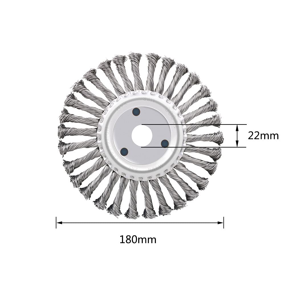 7 Inch Knotted Twist Wire Wheel Brush with 7/8