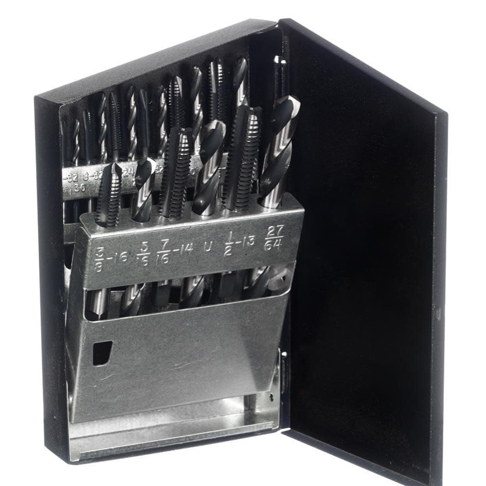 Champion 308-/705 Combo Tap and Drill Set - High Speed Steel Cutting Tools for Metalworking | Perfect for DIY Projects, Automotive Repairs & Home Improvement