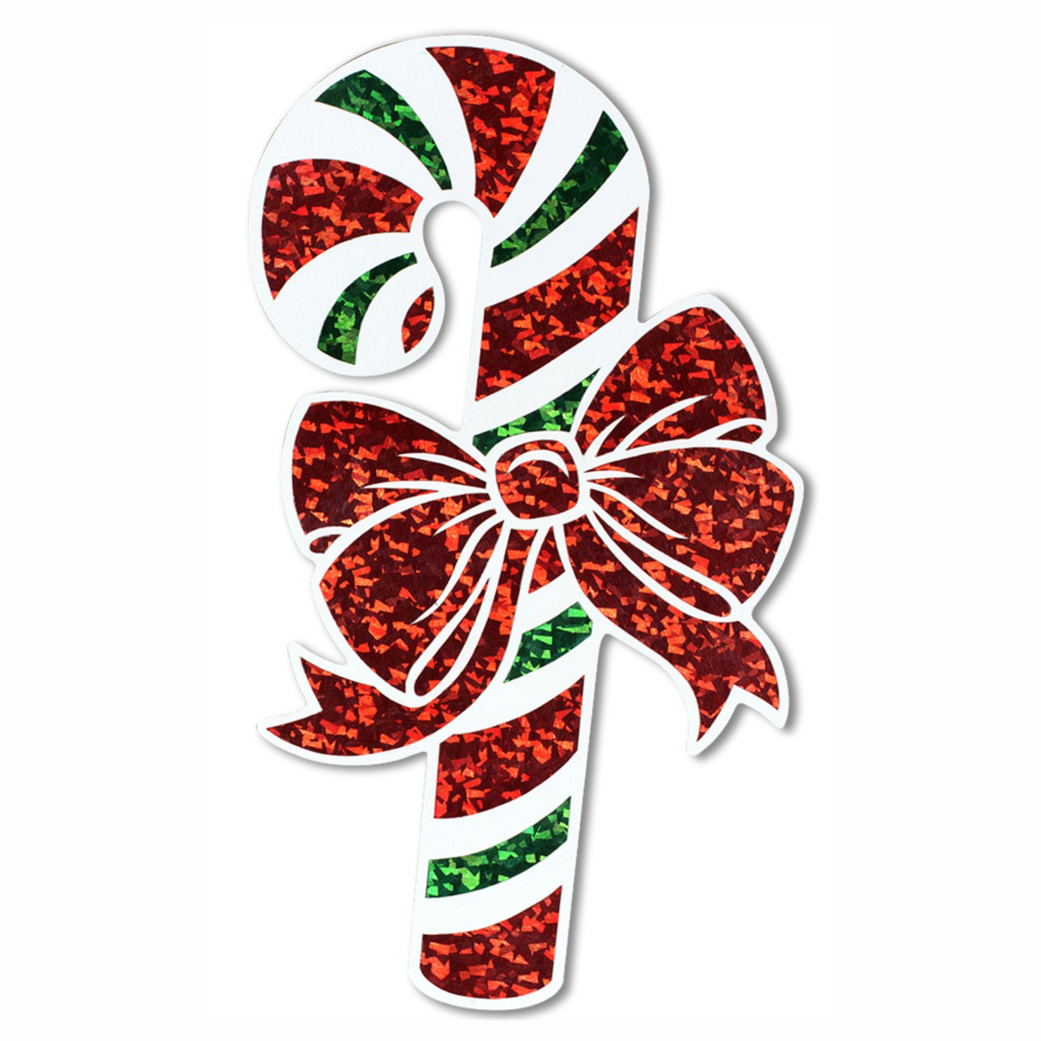 Vibrant Prismatic Candy Cane Cutout - Christmas Party Decorations, Holiday Photo Props, Festive Tree Ornaments (1 Piece per Pack) - Perfect for Xmas Celebrations, Office Parties & DIY Home Decor