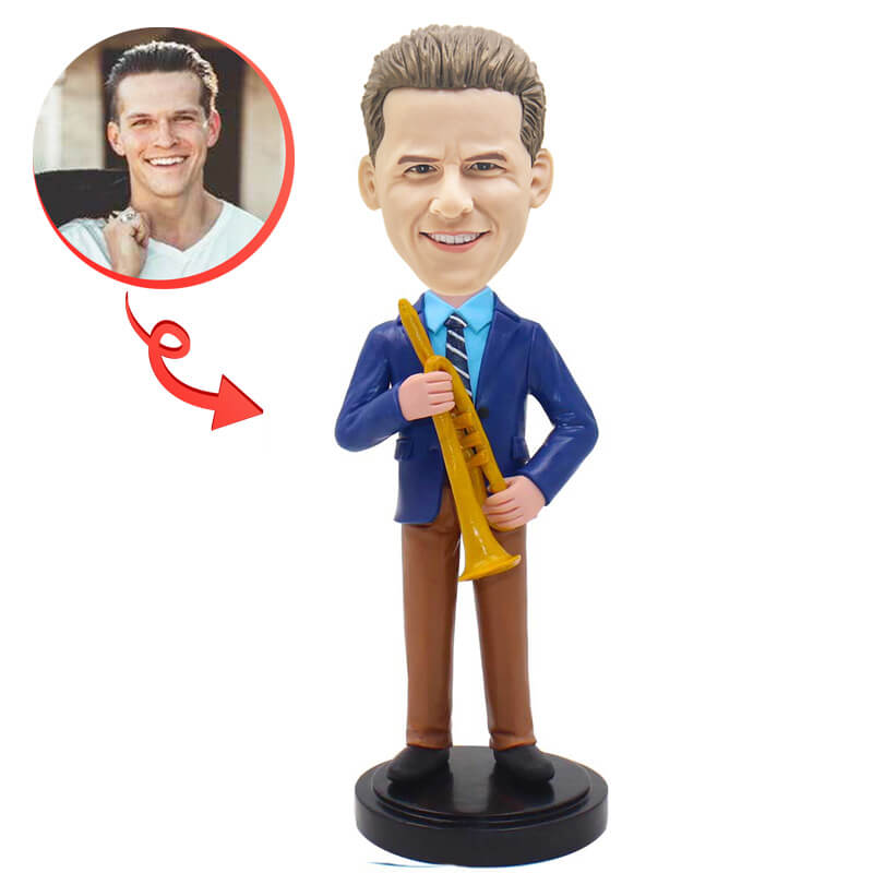 Custom Saxophone Player Bobblehead - Personalized Music Lover Gift for Office Desk, Home Decor & Jazz Enthusiasts