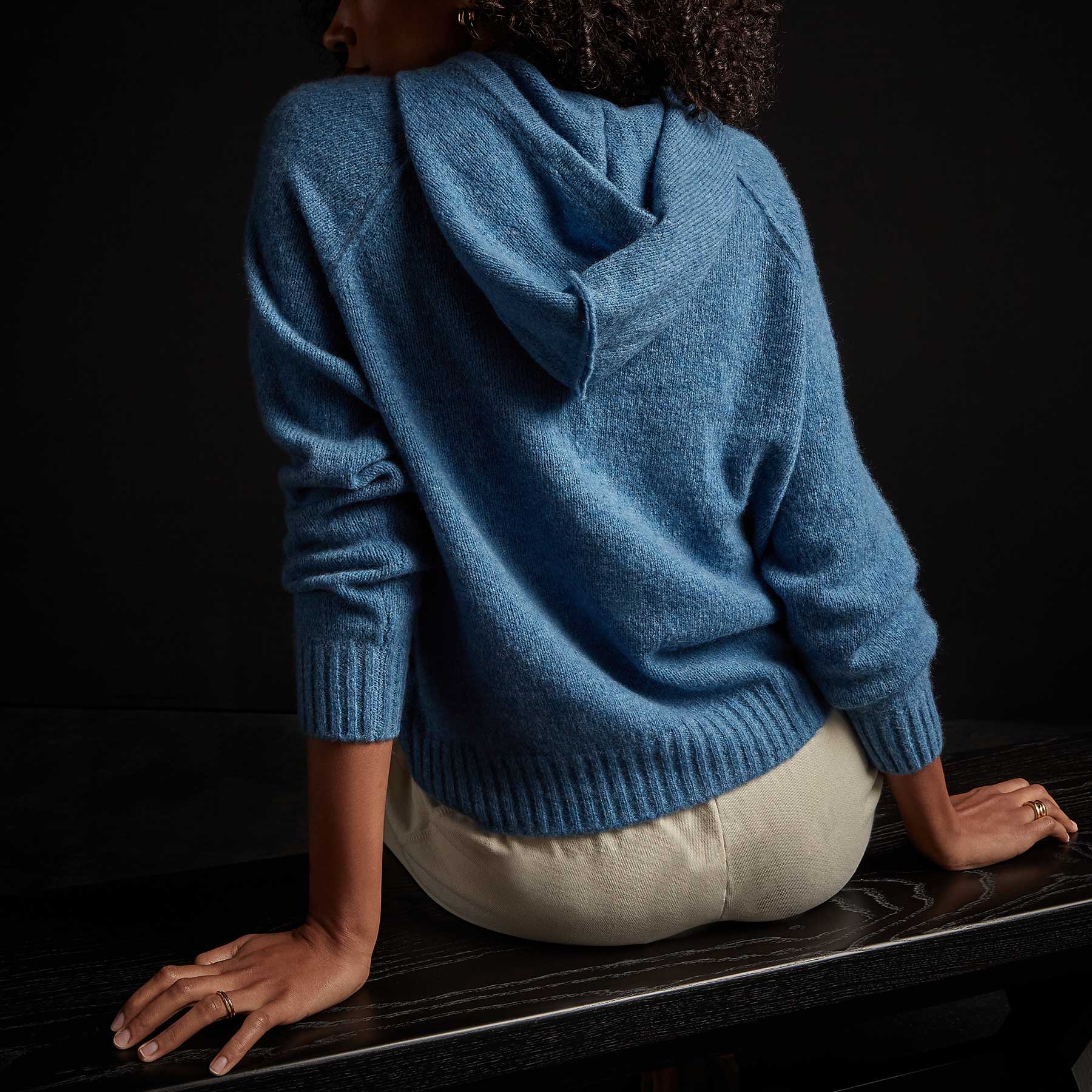 Premium Lightweight Cashmere Hoodie for Women & Men - Soft Blue Raspberry Pullover Sweatshirt - Cozy Winter Loungewear & Casual Outfit Essential