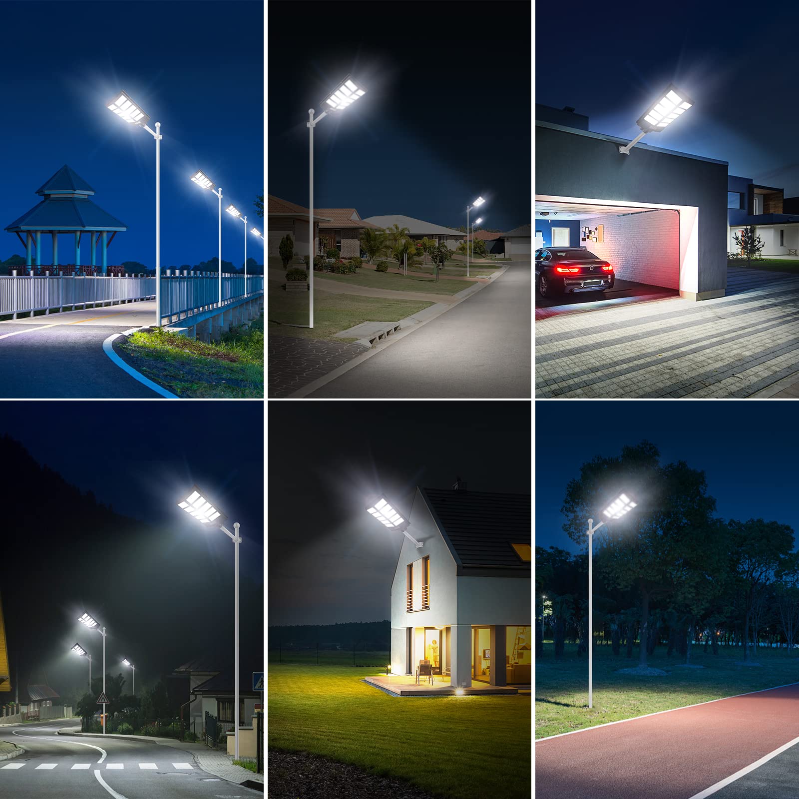 6000W Solar Street Light with Motion Sensor - 600,000LM Dusk to Dawn Outdoor Solar Flood Light - Waterproof LED Solar Security Light for Garden, Yard, Path, Parking Lot - Perfect for Home Security & Energy-Efficient Outdoor Lighting
