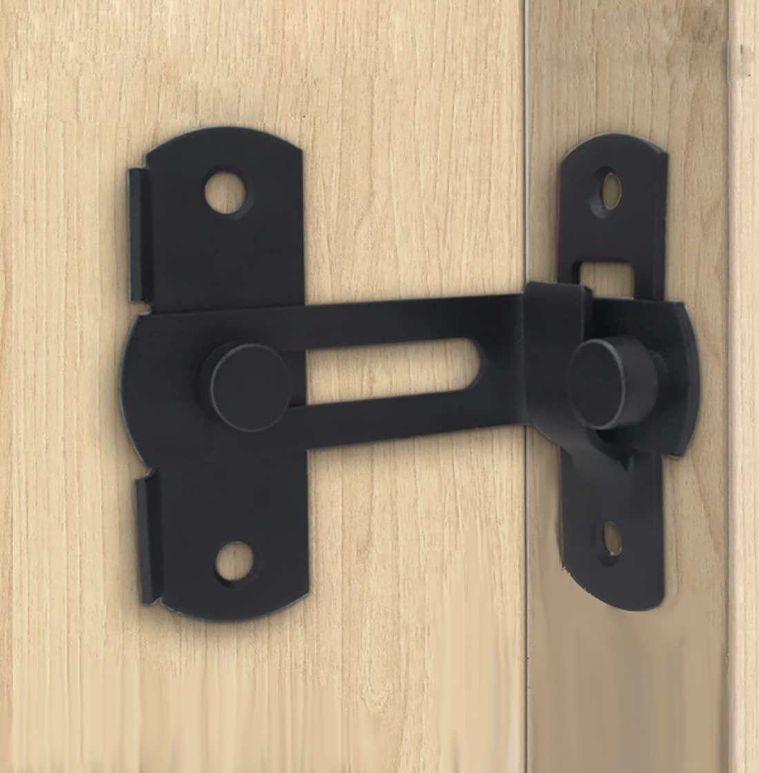 90 Degree Stainless Steel Flip Door Sliding Latch - Extra Large 37MM Safety Door Lock with Brushed Finish | Right Angle Curved Door Buckle for Cabinet, Wardrobe, Storage Box & Home Security
