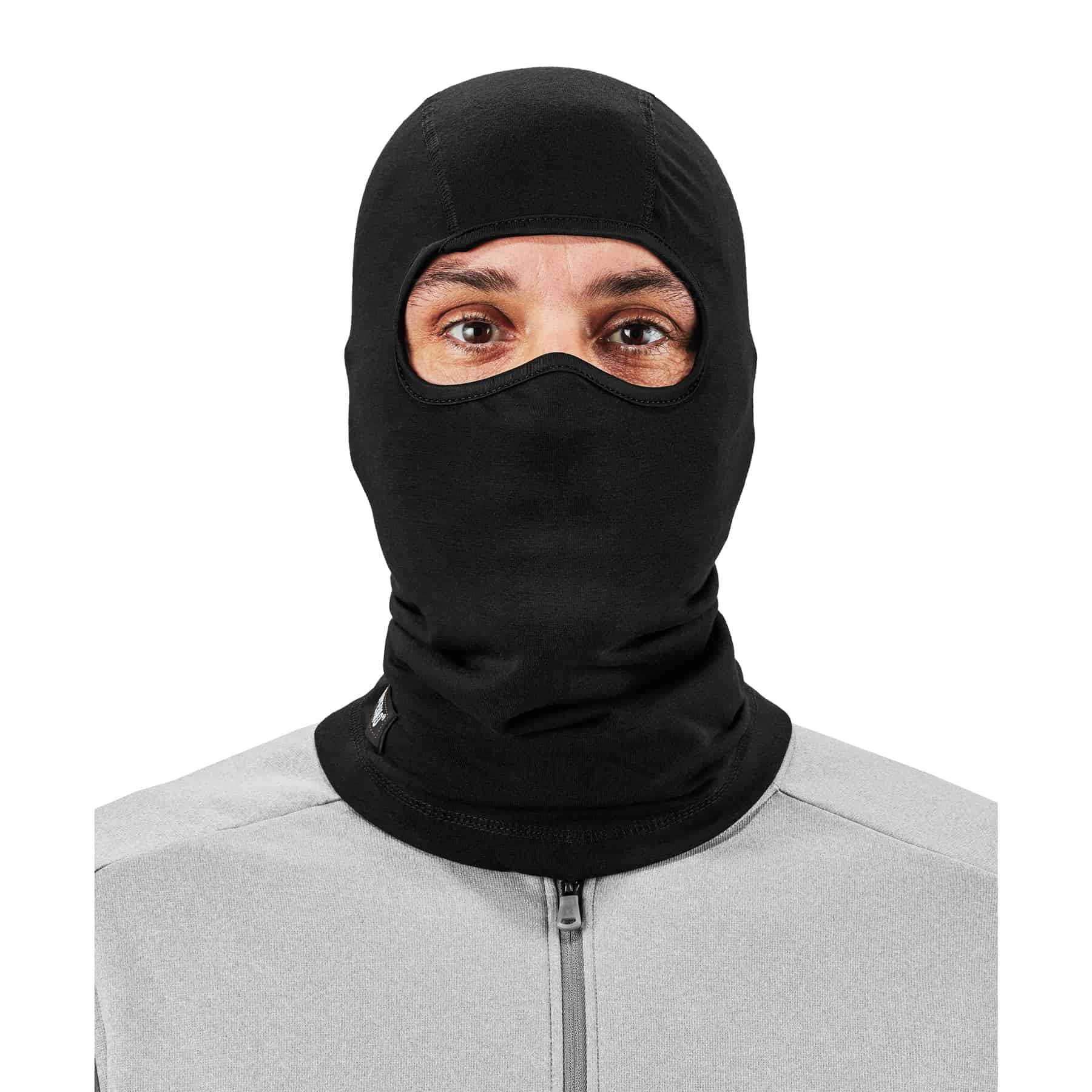 Ergodyne 16824 Natural Wool Balaclava Ski Mask - Winter Face Cover for Cold Weather, Moisture Wicking & Breathable - N-Ferno 6824 Black - Perfect for Skiing, Snowboarding & Outdoor Winter Activities