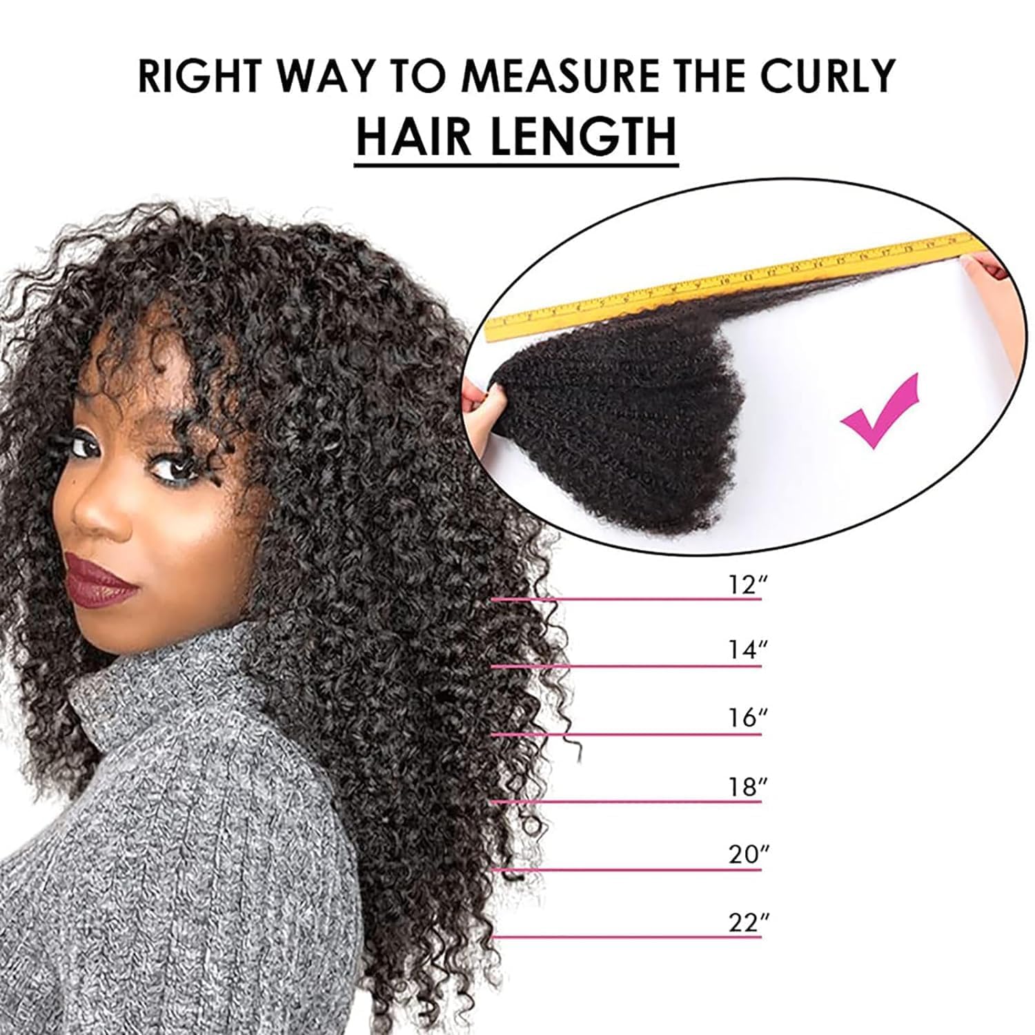 Sassina 22 Inch Double Wefts Afro Curly Clip-in Human Hair Extensions - 3C/4A Remy Hair with 17 Invisible Seamless Clips (7pcs/120g) for African American & Black Women | Perfect for Daily Styling, Special Occasions & Protective Hairstyles