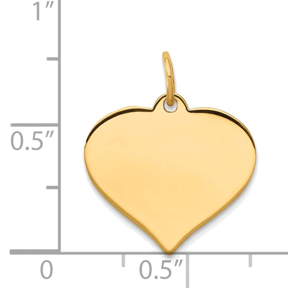 14K Yellow Gold Heart Disc Charm Necklace for Women - Elegant Dainty Jewelry Gift for Valentine's Day, Anniversary & Special Occasions