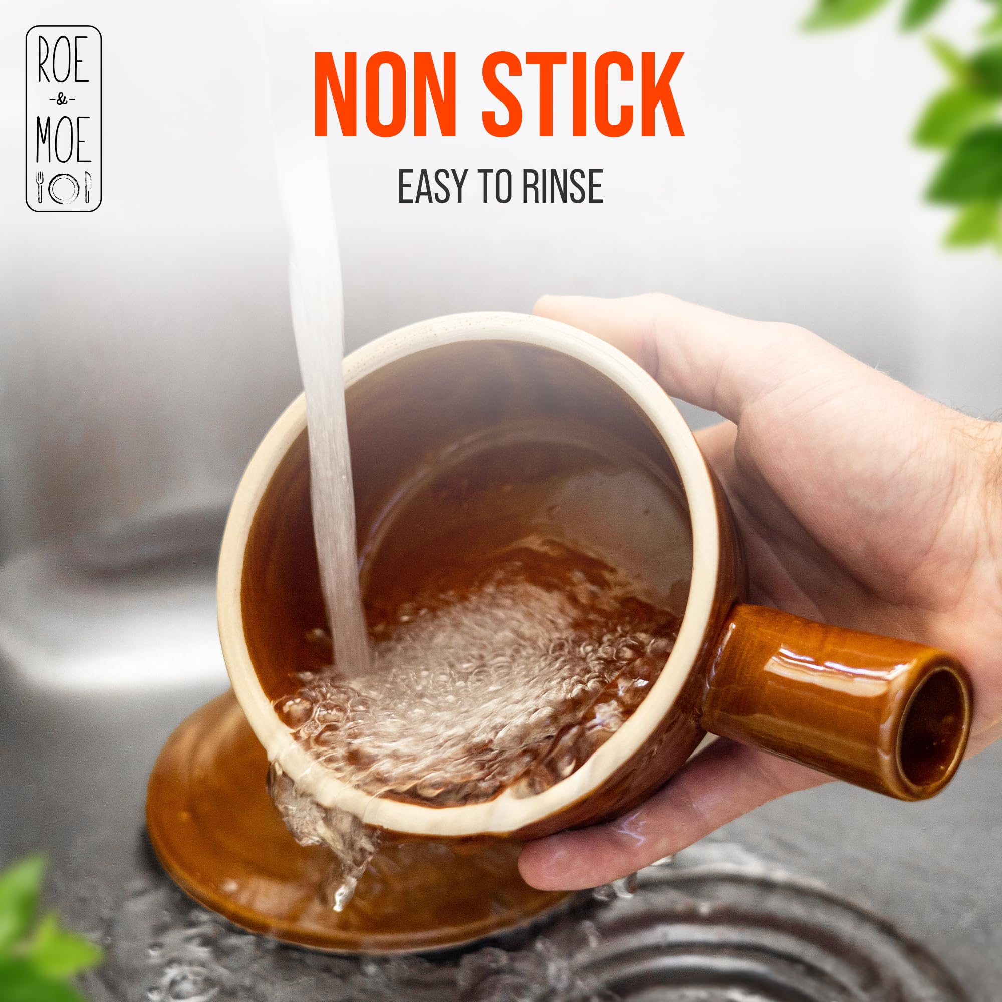 Roe & Moe Microwave Egg Cooker - Non-Stick Ceramic Egg Poacher with Dome Chimney Lid & Hollow Handle - Perfect for Poached Eggs, Omelets & Healthy Soups - Ideal for Quick Breakfast, Meal Prep & Keto Diet