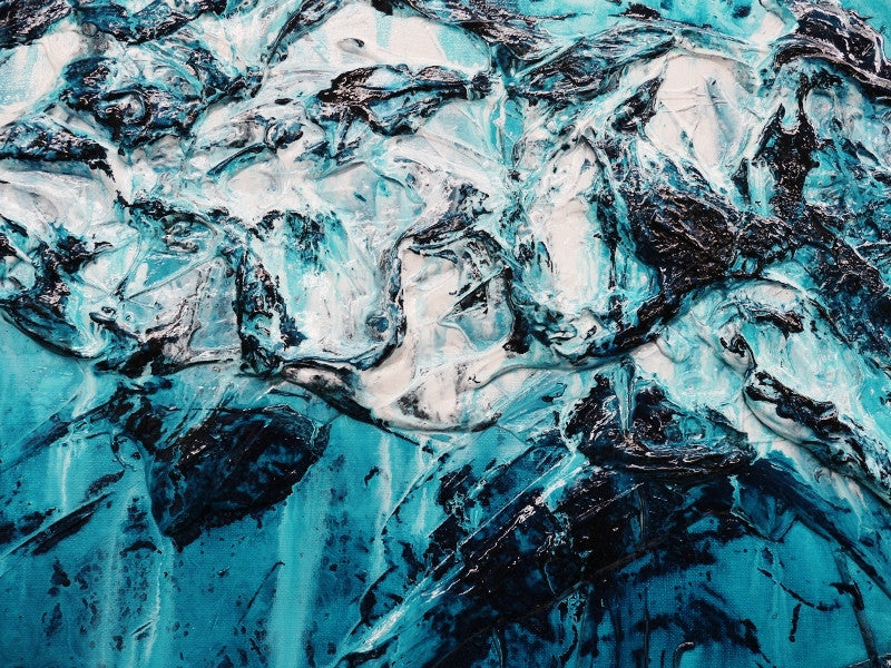 Inspiring Abstract White and Blue Wall Art - Perfect for Living Room, Bedroom & Office Decor
