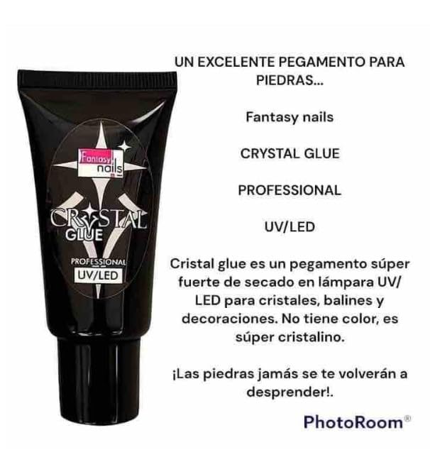Fantasy Nails Crystal Gel Glue 1oz - Professional UV LED Nail Glue for Acrylic Nails & Nail Art - Perfect for Salon, Home Manicure & DIY Nail Designs