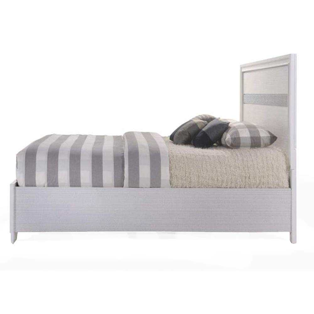 Solid Wood Queen Bed Frame with Headboard & Footboard - No Box Spring Needed, Includes 2 Storage Drawers | White Platform Bed for Queen Mattress | Perfect for Master Bedroom, Guest Room & Small Space Furniture