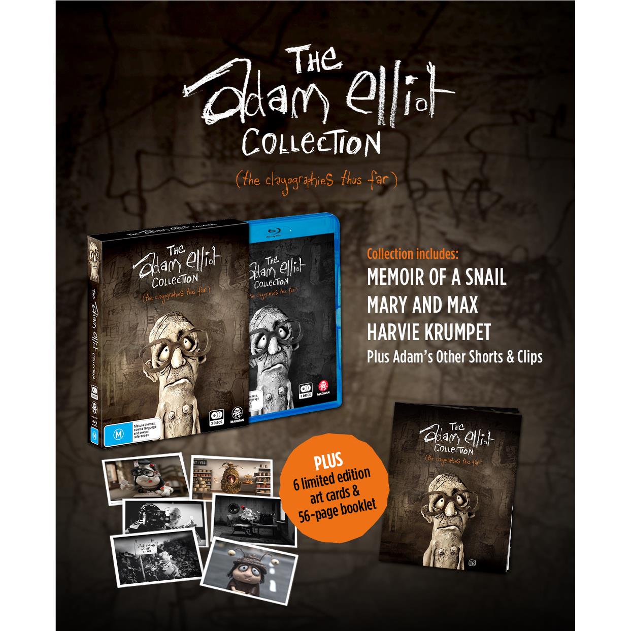 Adam Elliot Collection DVD Set - Harvie Krumpet, Memoir of a Snail & Mary & Max - Award-Winning Stop Motion Films for Movie Lovers & Animation Enthusiasts - Perfect for Family Movie Nights & Film Studies