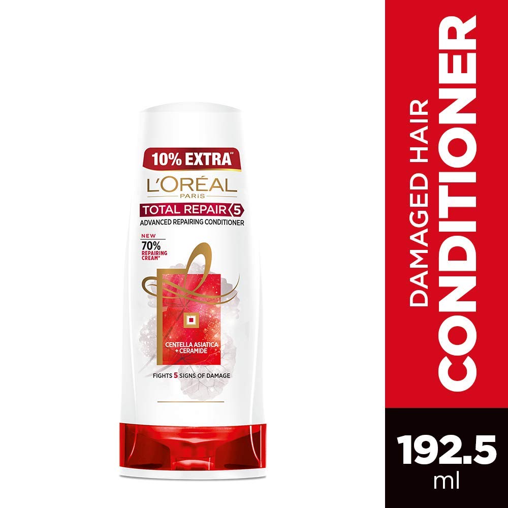 L'Oreal Paris 6 Oil Nourish Conditioner 175ml + 10% Extra Free & Total Repair 5 Conditioner 175ml - Deep Hydrating Hair Treatment for Dry, Damaged Hair - Perfect for Daily Use at Home or Salon