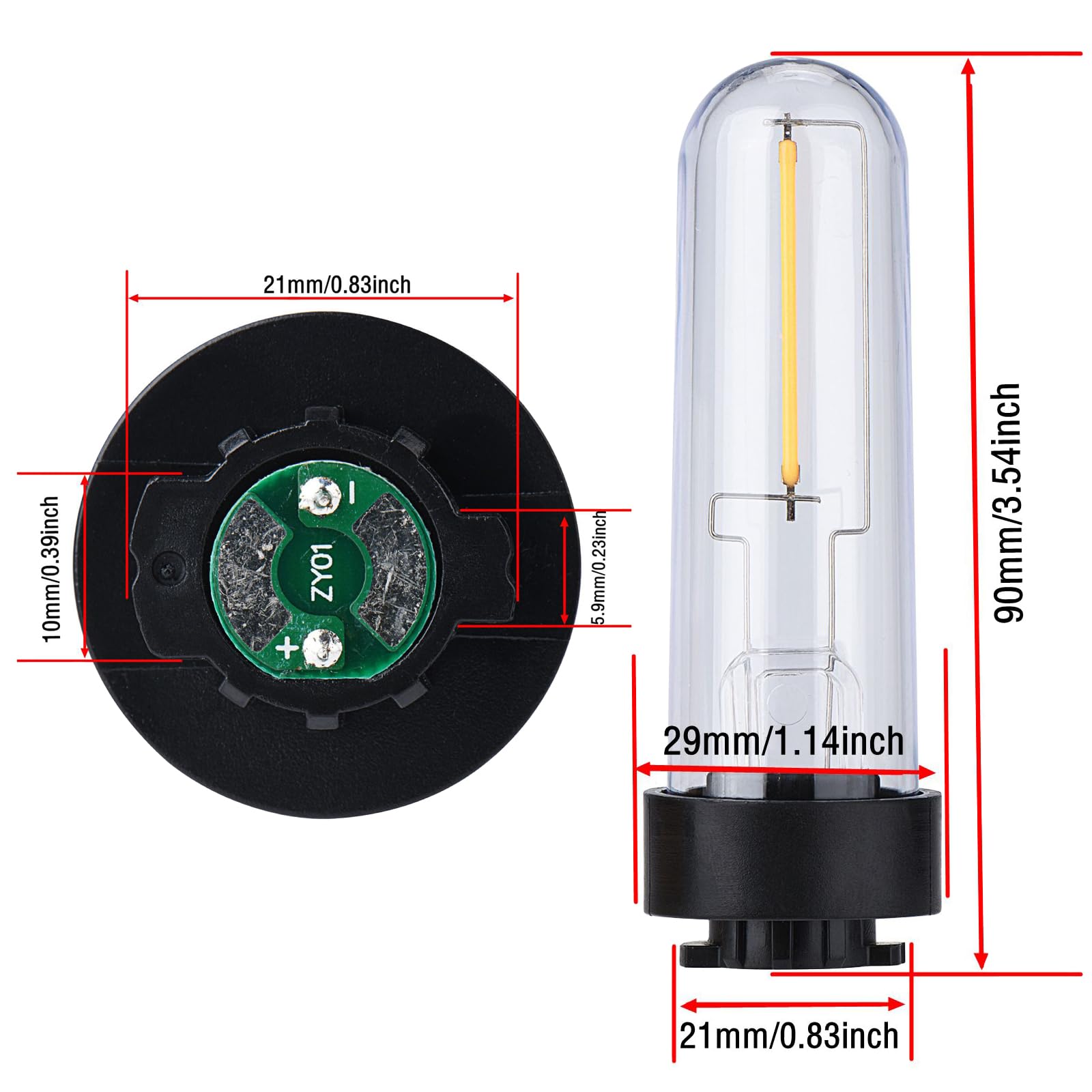 Solar Light Replacement Bulb - Warm White LED Bulb for Solar Wall Lights, Outdoor Garden, Pathway & Patio Lighting