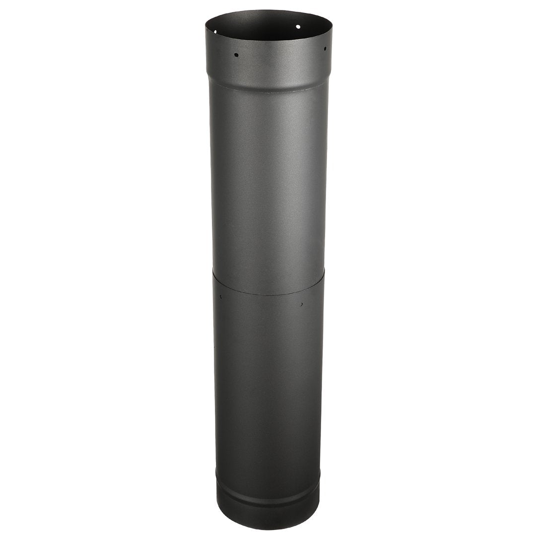 AllFuelHST 6-Inch Diameter x 38-70 Inch Adjustable Black Stove Pipe - Single Wall Telescoping Chimney for Wood Stove, Fireplace & Heating Systems