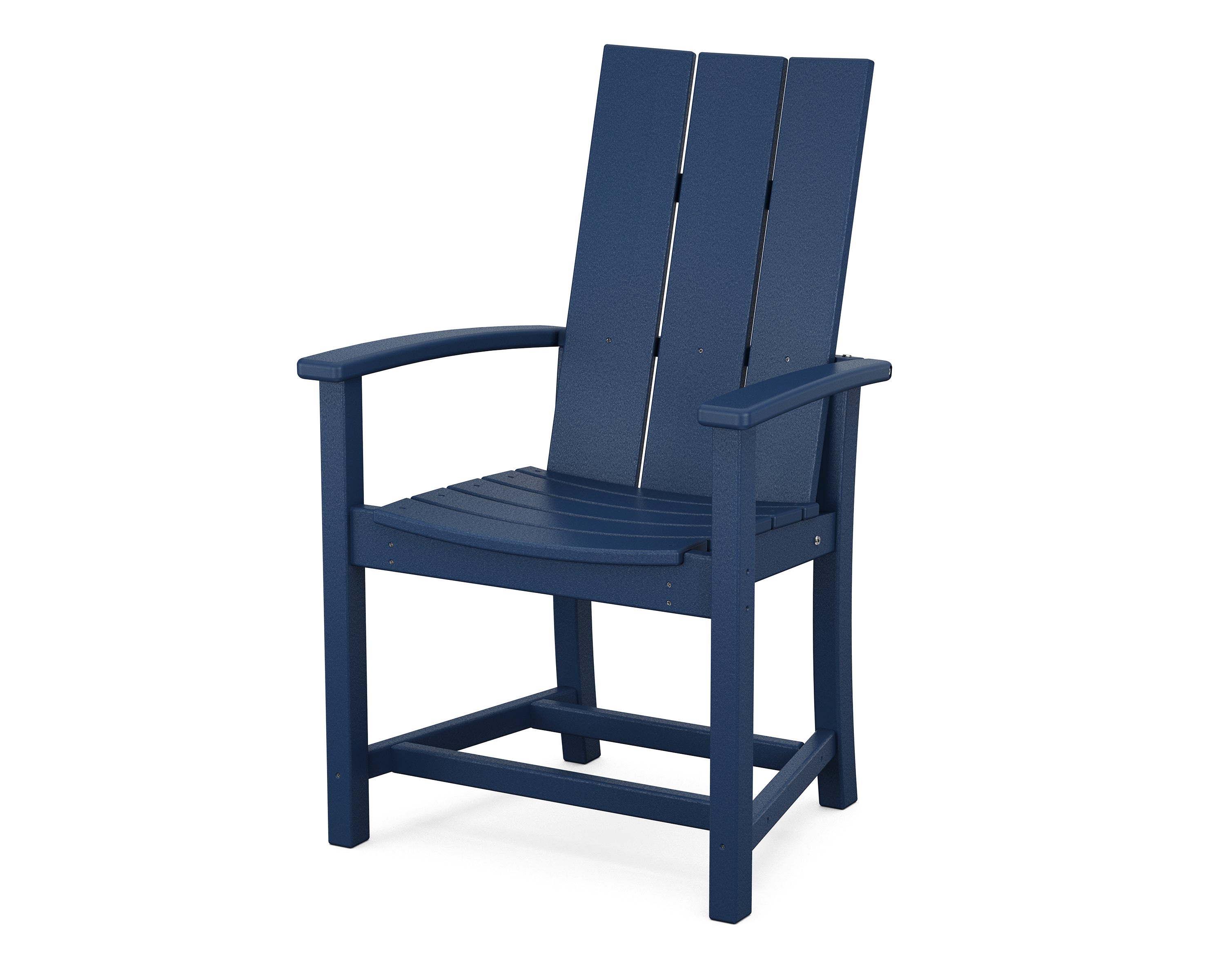 POLYWOOD Modern Adirondack Dining Chair - Outdoor Patio Furniture, All-Weather Resin Wicker, Comfortable Backyard Seating for Garden, Poolside & Deck - Set of 2 (White)