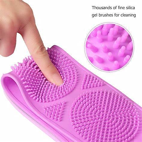 Soft Silicone Body Scrubber - Exfoliating Shower Brush for Back & Skin - Men, Women & Kids - Multicolor - Perfect for Dead Skin Removal & Body Cleansing
