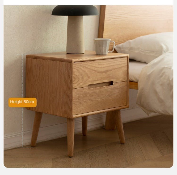 Solid Oak Wood Nightstand - Sturdy Bedside Table for Bedroom, Living Room, or Office - Perfect for Storage and Decor