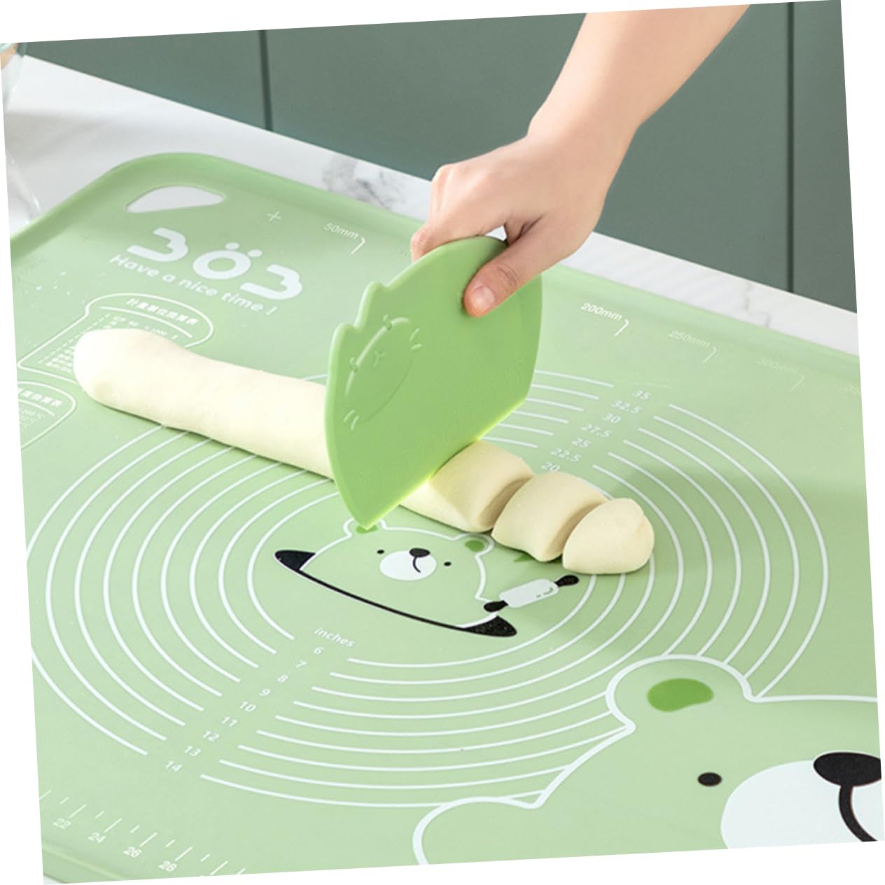 Zerodeko Silicone Baking Scraper & Measuring Cutter - Multi-Purpose Kitchen Tool for Cake, Bread, Pizza Dough - Perfect for Baking, Cooking & Food Prep