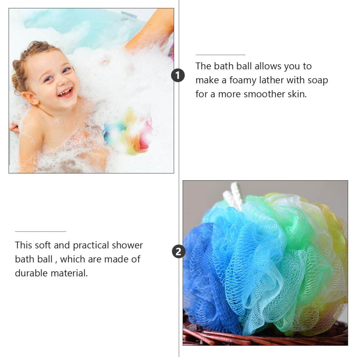 Exfoliating Loofah Sponges for Face & Body - 6 Pack Bath Sponge Balls, Mesh Shower Pouf, Bubble Making Scrubber for Men & Women - Spa, Shower & Bathroom Accessories - Perfect for Exfoliation & Relaxation