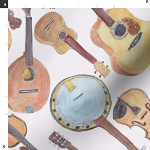 Strings Violin Instruments Guitar Ukulele Printed Petal Signature Cotton Fabric - Fat Quarter for Sewing, Quilting, Apparel & Crafts - Perfect for DIY Home Decor, Musical-Themed Projects & Gift Making