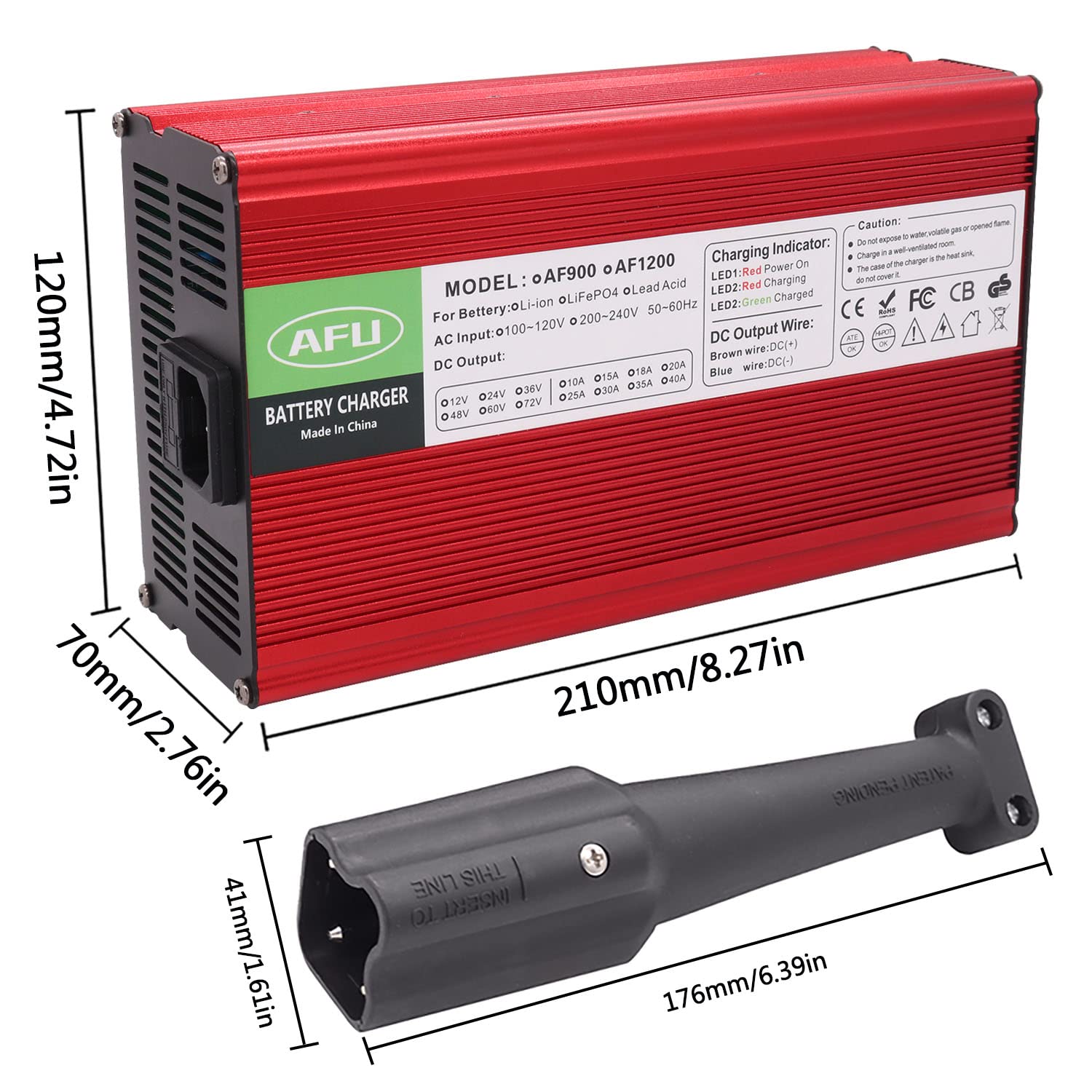48V 15 AMP Golf Cart Battery Charger for Yamaha G19 G22 G29 Models - Compatible with RXV Plug & Yamaha G29 Plug (AF900-4815-G29) | Fast Charging for Golf Carts, Electric Vehicles & Outdoor Power Equipment