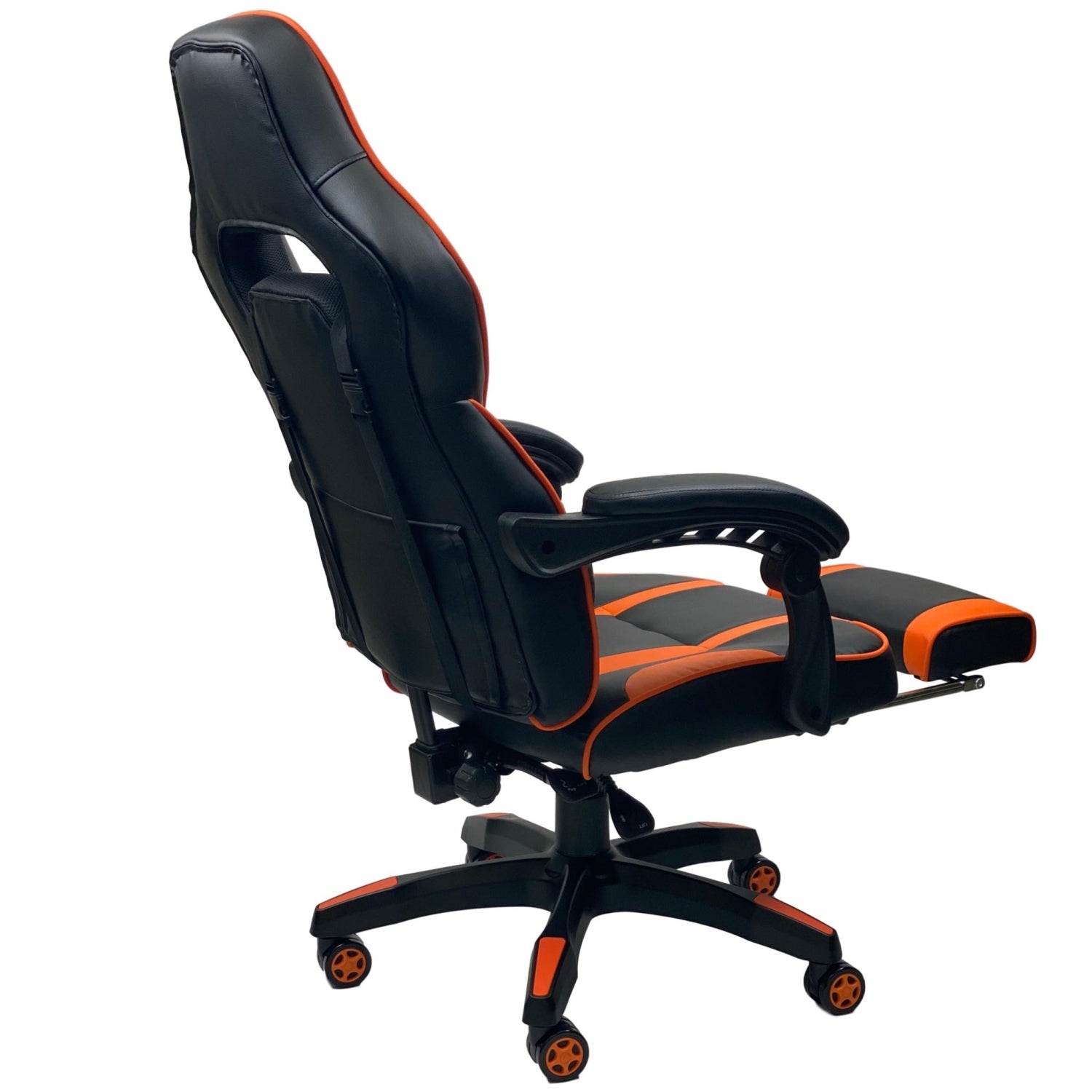 Ergonomic Gaming Footrest 055 - Adjustable Height & Angle for Ultimate Comfort (Black & Orange) - Perfect for Gaming, Office & Home Relaxation