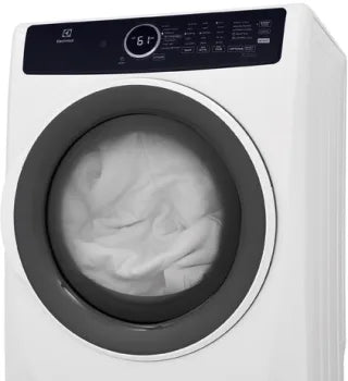 Electrolux ELFG7437AW 8.0 Cu. Ft. White Front Load Gas Dryer with Perfect Steam & Instant Refresh Technology - Ideal for Large Families & Quick Laundry Refresh in Modern Homes