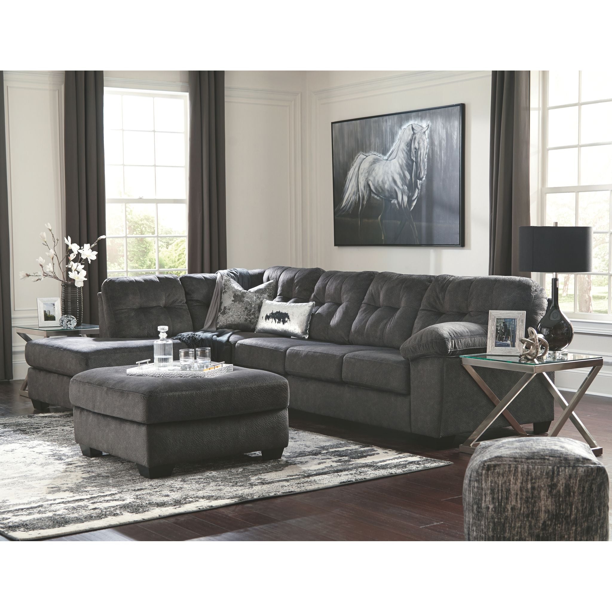 Accrington 2-Piece Sectional Sofa with Chaise Lounge - Modern L-Shaped Couch for Living Room, Family Room & Apartment