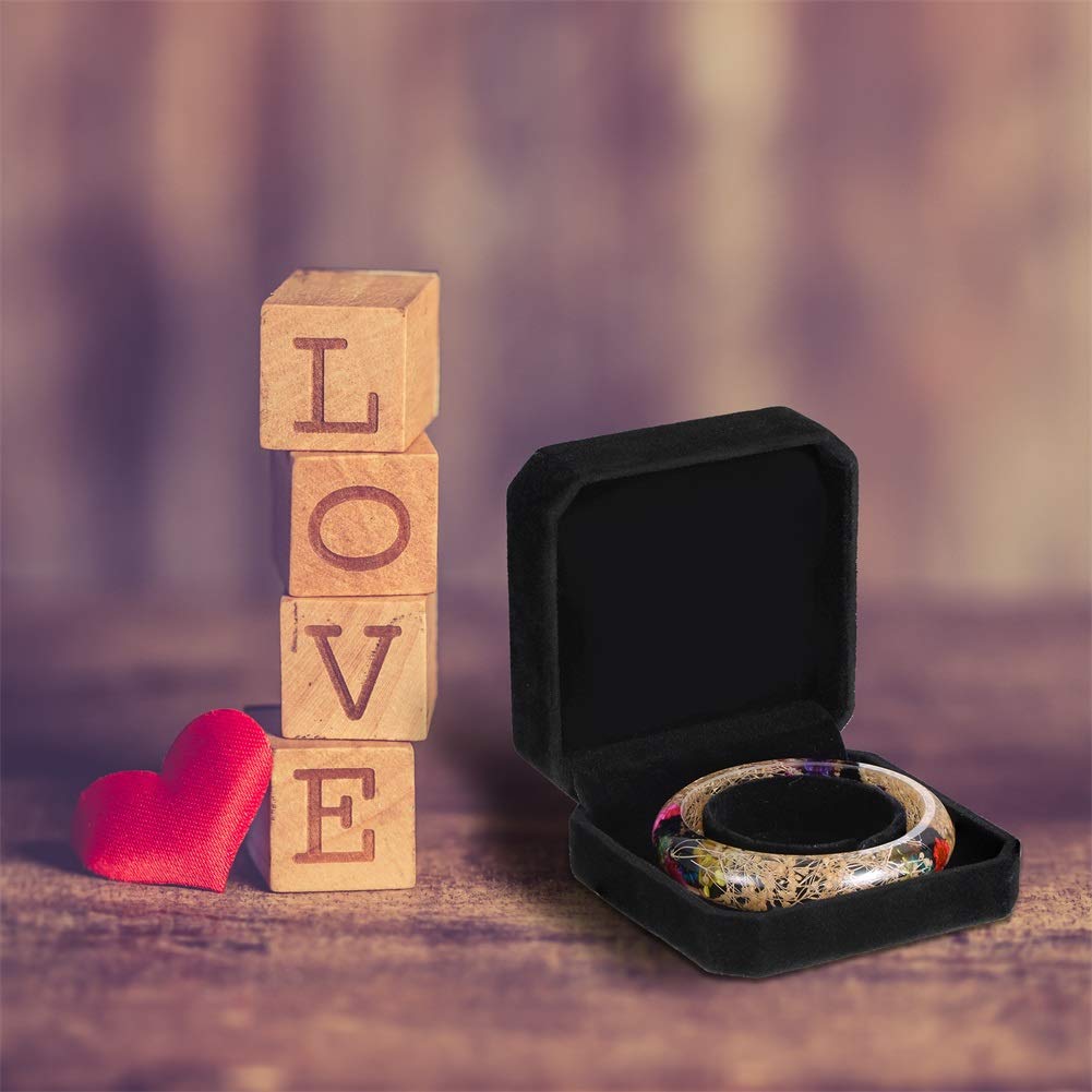 Joy.Box Velvet Bracelet Gift Box - Elegant Jewelry Display Case for Bracelets & Bangles (Black, 1pc) - Perfect for Gifting, Storage & Retail Presentation