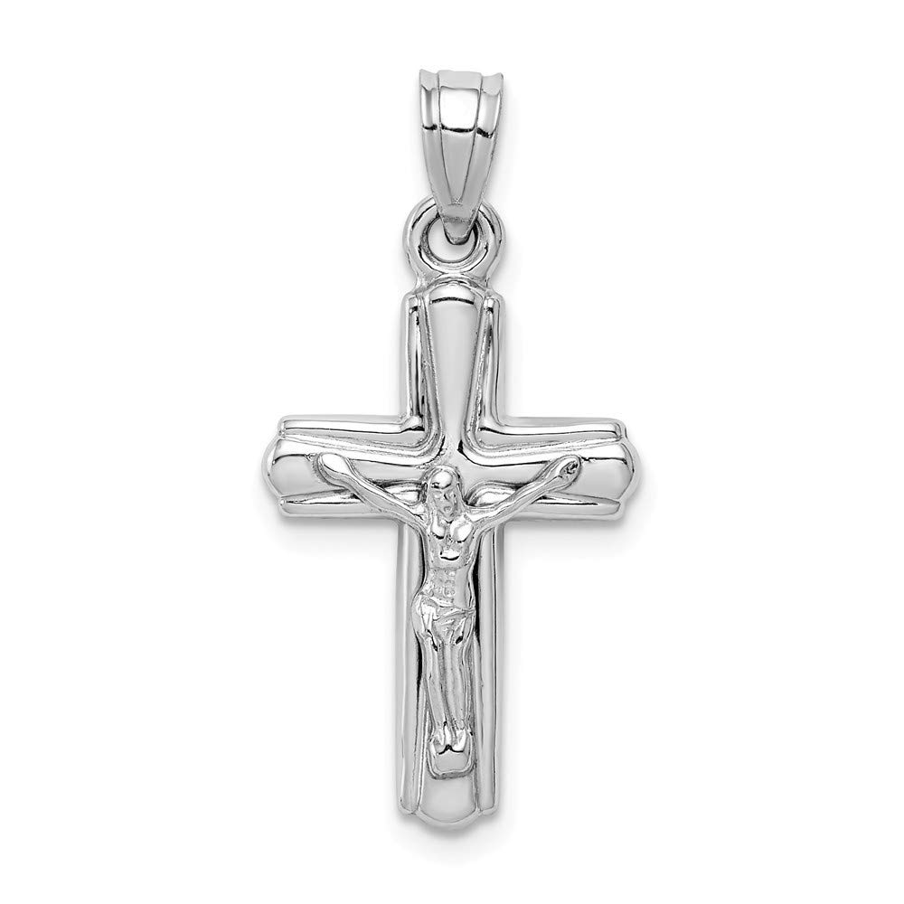 Roy Rose Jewelry Sterling Silver Hollow Crucifix Pendant - Elegant Religious Necklace for Men & Women - Perfect for Church, Gifts & Everyday Wear