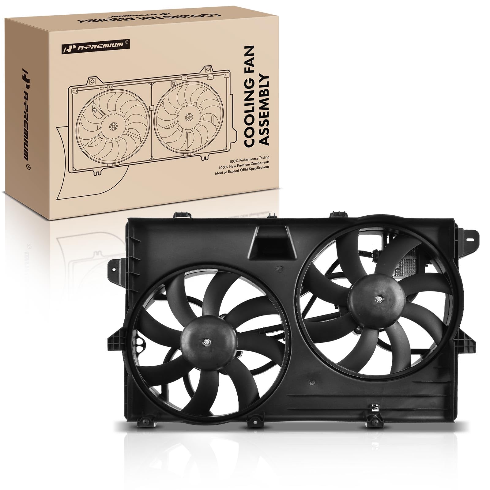 Premium Engine Radiator Cooling Fan Assembly for Ford Edge 2007-2014, Lincoln MKX 2007-2015 & Mercury Models - Direct Replacement for OEM# 7T4Z8C607B, CT4Z8C607B - Perfect for Overheating Prevention & Engine Cooling System Repair