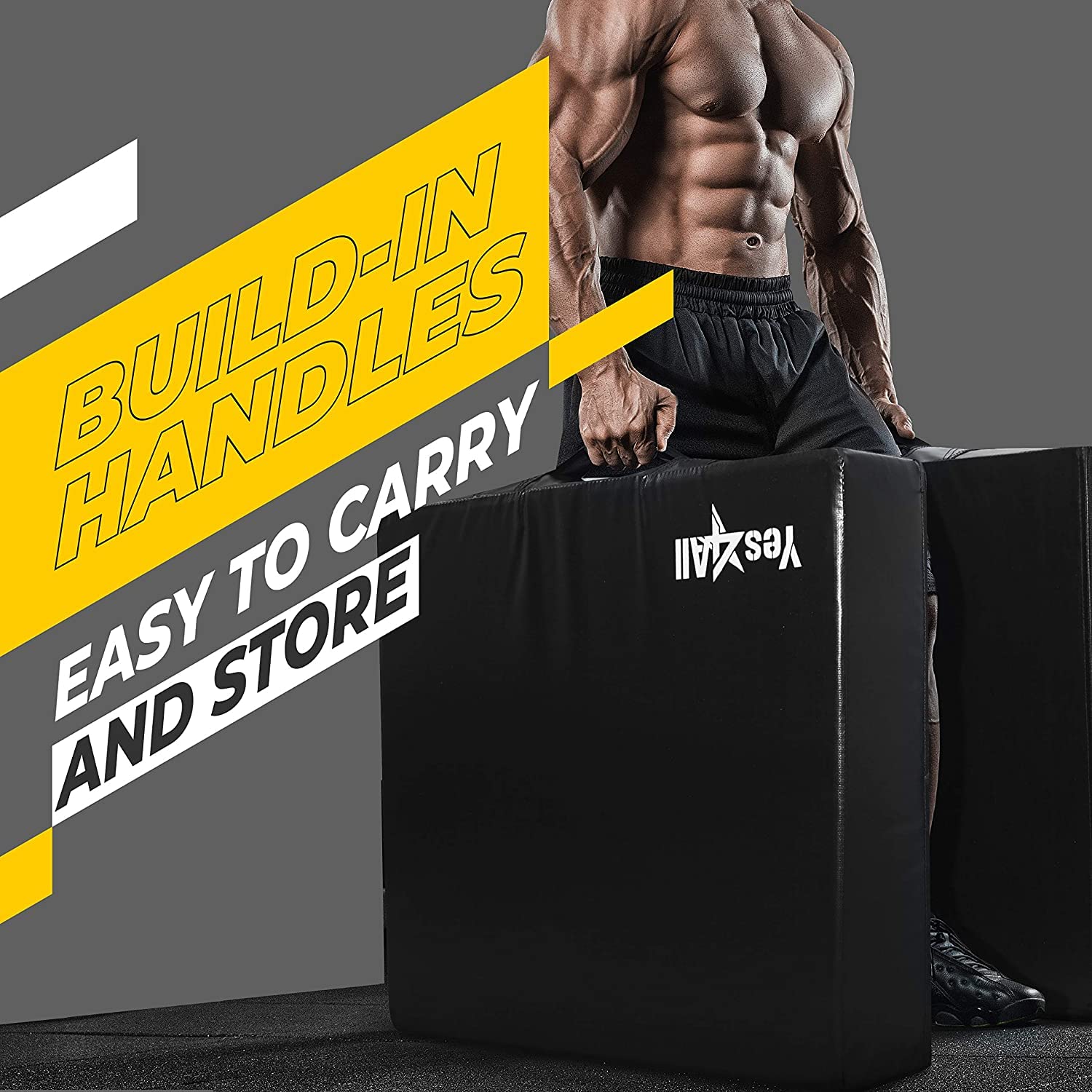 Yes4All Weightlifting Drop Pads with PVC Cover & Carry Handles - Pair for Gym, CrossFit & Home Workouts - Protect Floors from Heavy Weights