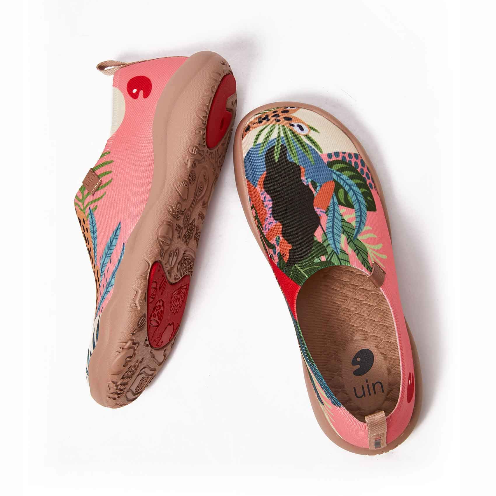UIN Women's Art Painted Slip-On Travel Shoes | Lightweight Knit Loafers | Comfortable Fashion Sneakers with Constellation Design | Perfect for Walking, Travel & Casual Outfits