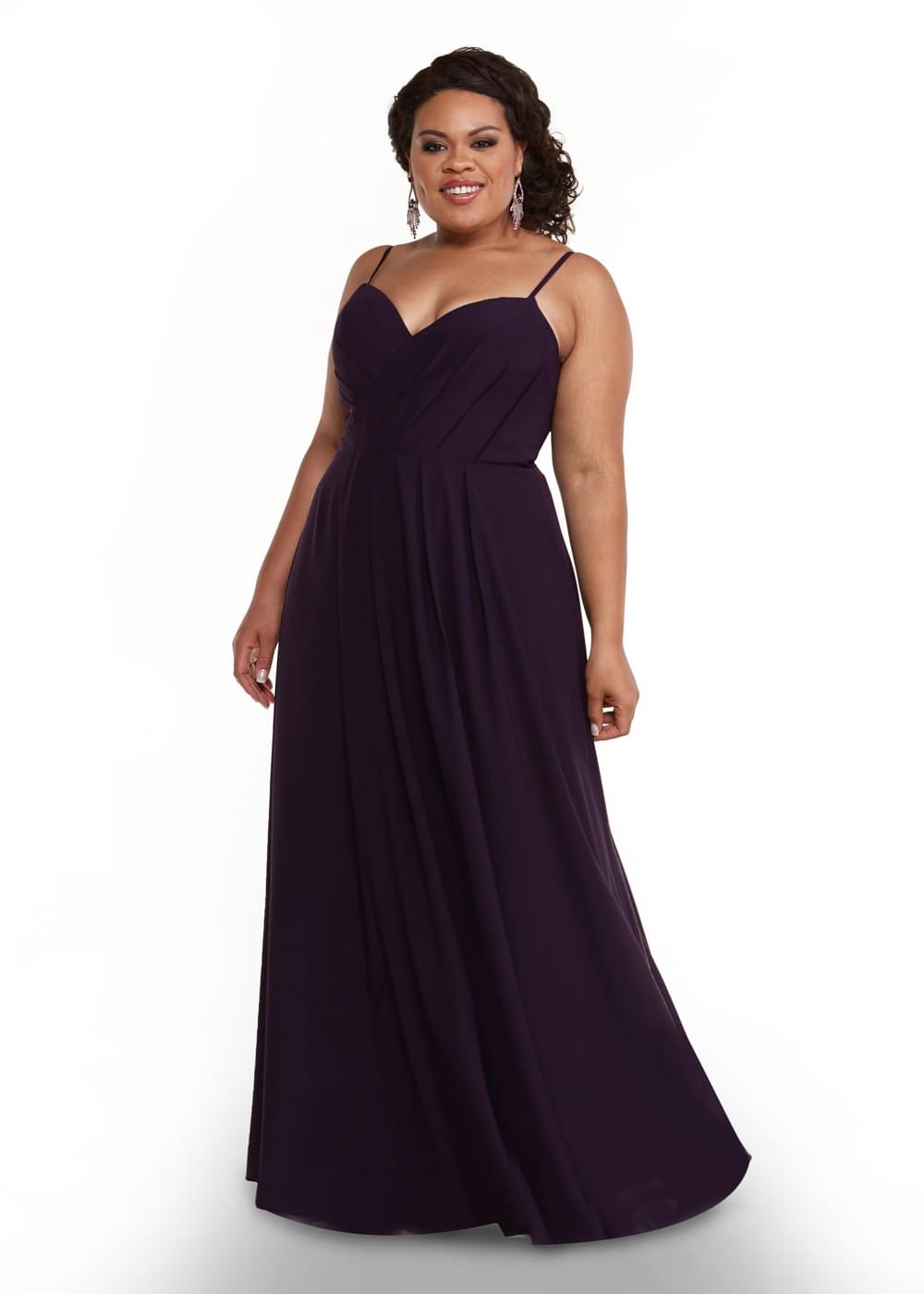 Elegant 83019 Stretch Chiffon A-Line Bridesmaid Dress with Cowl Back - Perfect for Weddings, Formal Events & Evening Parties