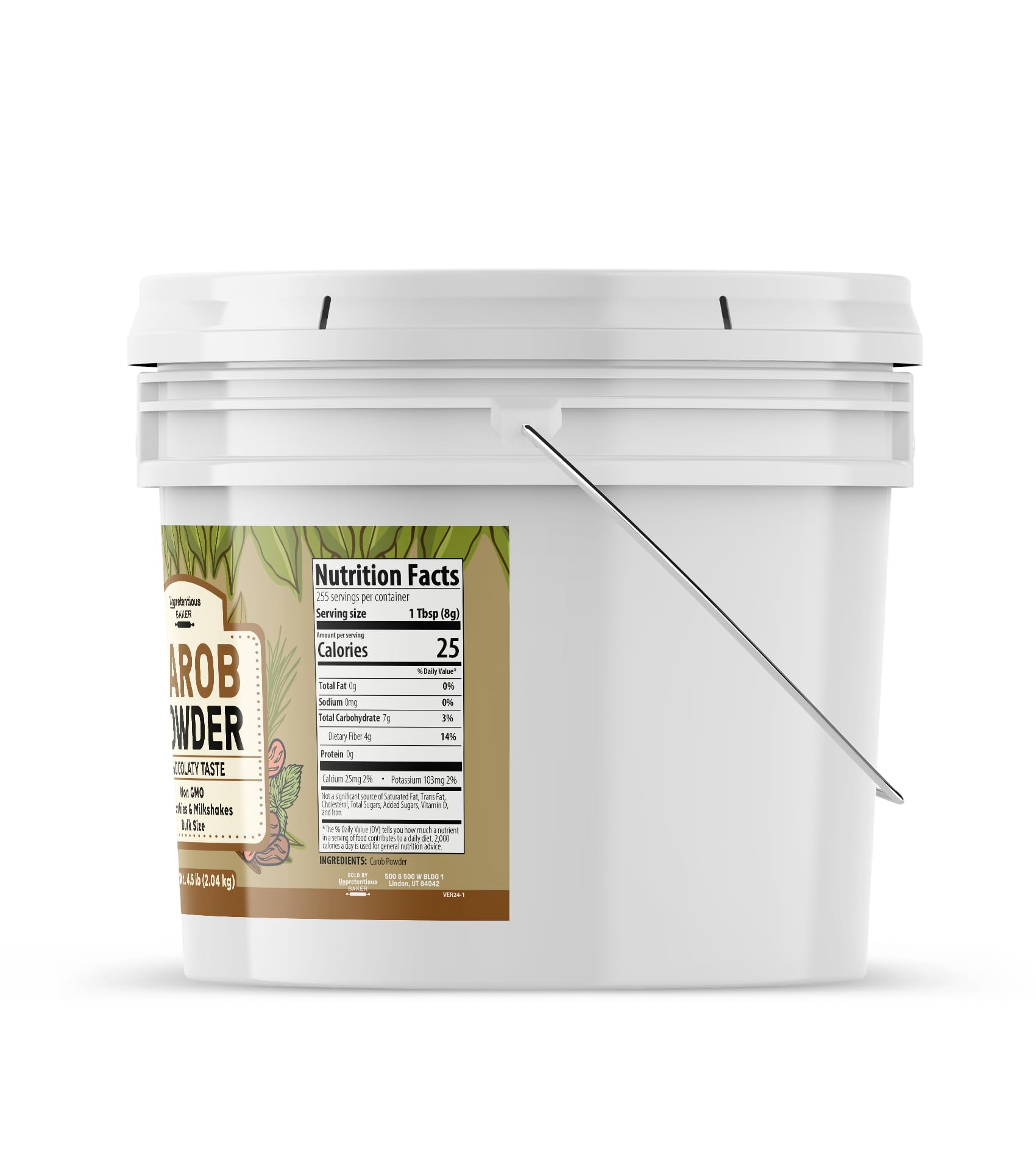 Organic Carob Powder 1 Gallon - Natural Sweetener for Baking, Healthy Milkshakes & Smoothies - Vegan, Gluten-Free, Sugar-Free Alternative - Perfect for Desserts, Drinks and Healthy Snacks