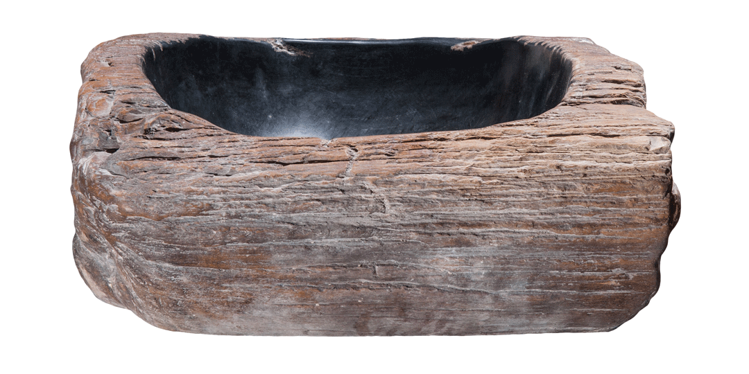 Natural Petrified Wood Bathroom Sink - 17