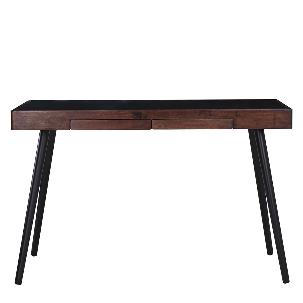 RETH Study Desk 120cm Walnut & Black - Modern Home Office Desk for Students & Professionals - Perfect for Small Spaces, Dorm Rooms & Remote Work