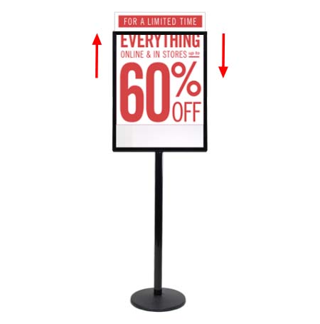 22x28 Poster Stand - Heavy Duty Steel Sign Holder with Top Load & Quick Change Slot - Perfect for Retail Displays, Trade Shows, and Restaurant Menu Boards